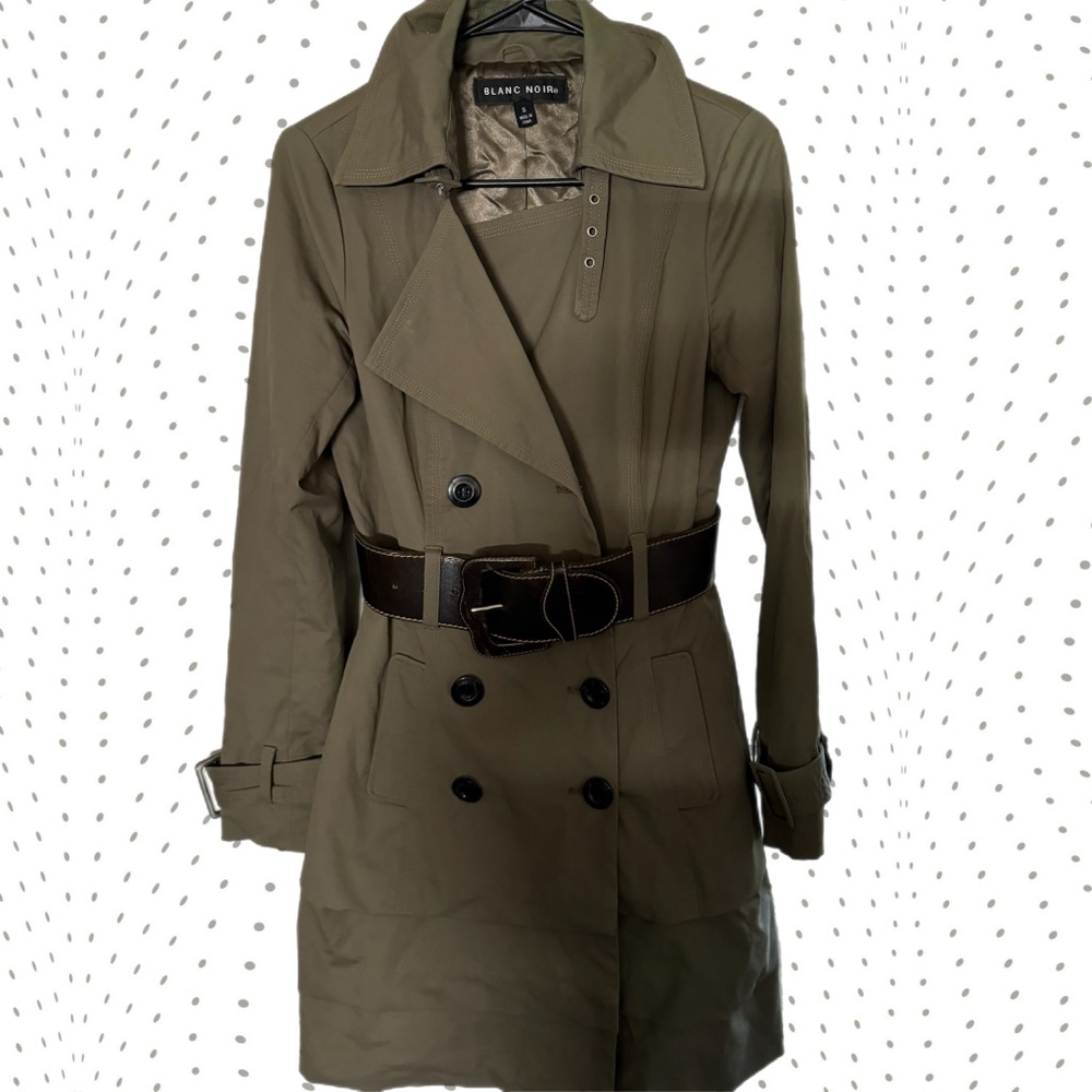 Blanc noir army green trench coat